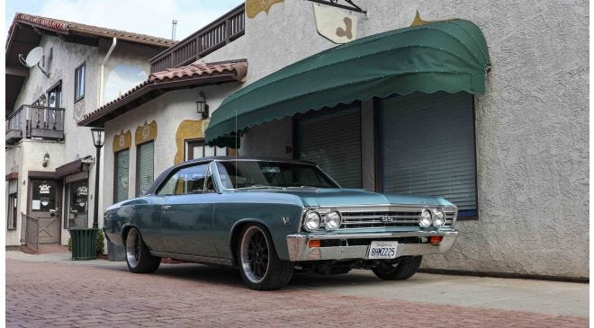 American cars at Quarantine Cruise anniversary event.