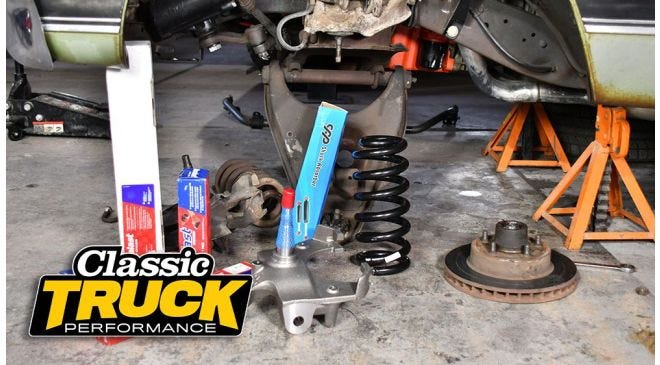 Restored control arm installation on '71 Suburban
