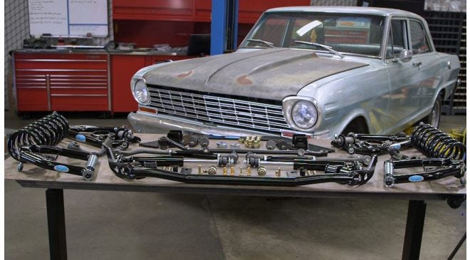 Steering enhancements for improved 1962-67 Nova performance.