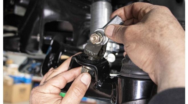 Chevy truck '88-'98 with new OBS sway bar end links installed