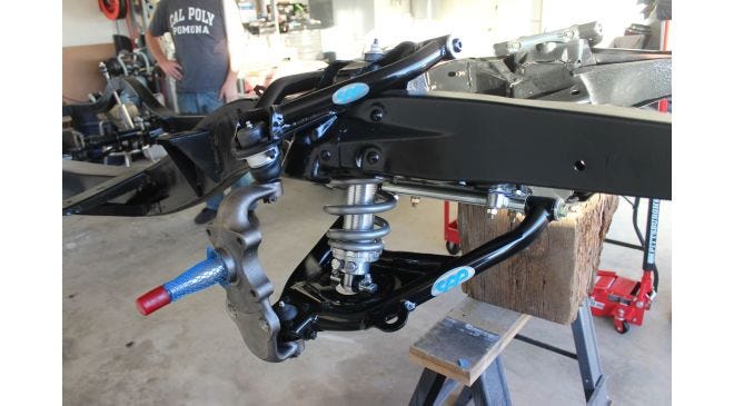 CPP components used in a Restomod Tri-Five chassis project.