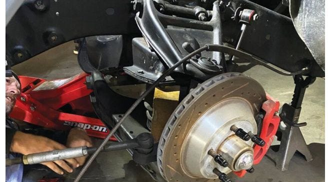 Front suspension upgrade for a vintage 1967-72 Chevy C10.