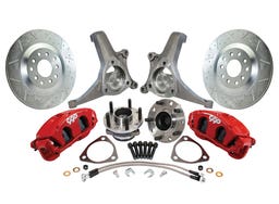 Corvette Style Front Disc Brake Kit w/ C7 Hubs W/ Stock Height Spindles, 1970-81 Camaro, 75-79 Nova, Red Calipers 1 7081SWBK-SC7R Disc Brake Conversion Kits $979.00